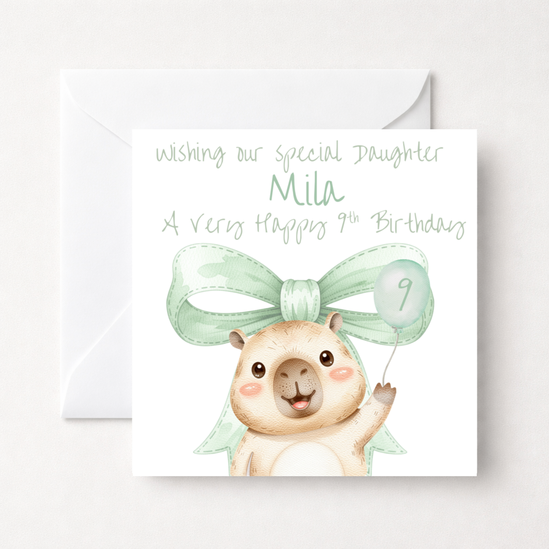 Personalised Cute Capybara Birthday Card