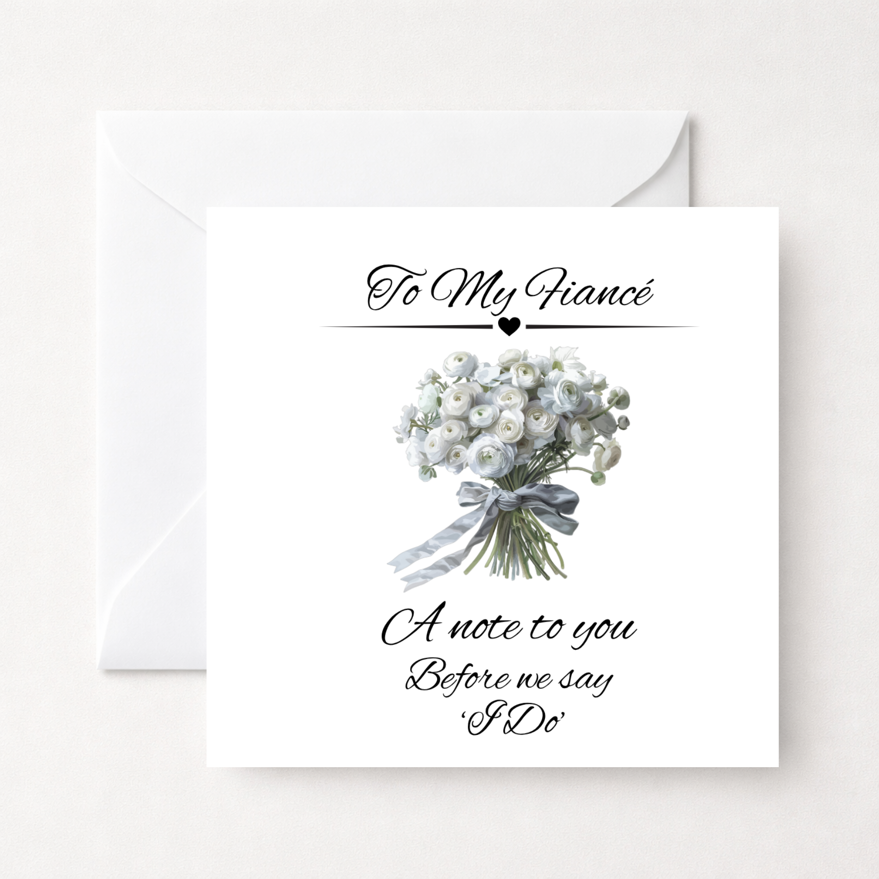 Personalised Fiancé Wedding Day Card – Before We Say 'I Do' Bouquet