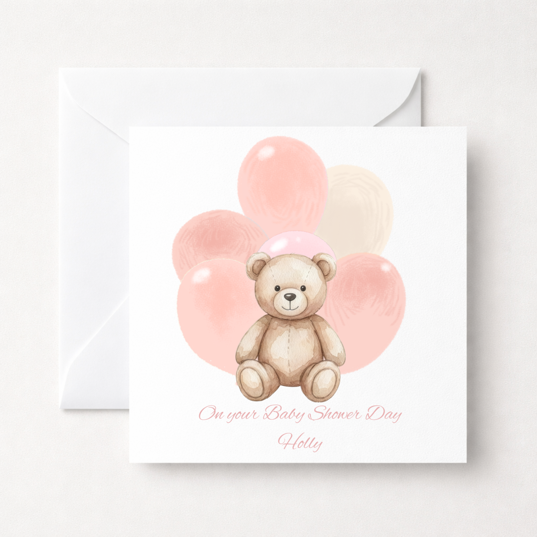 Personalised Teddy Bear Baby Shower Card