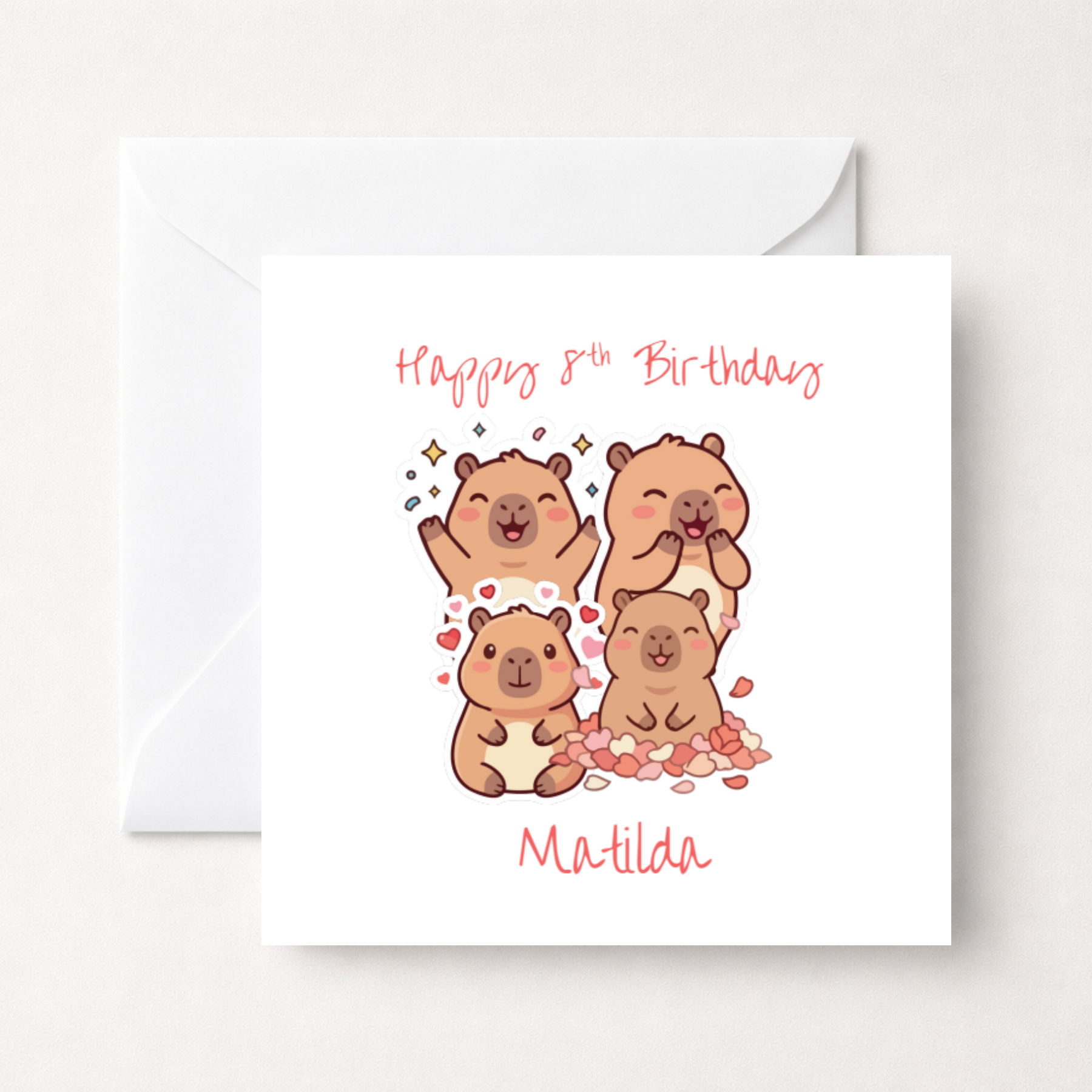Personalised Cute Capybara Birthday Card