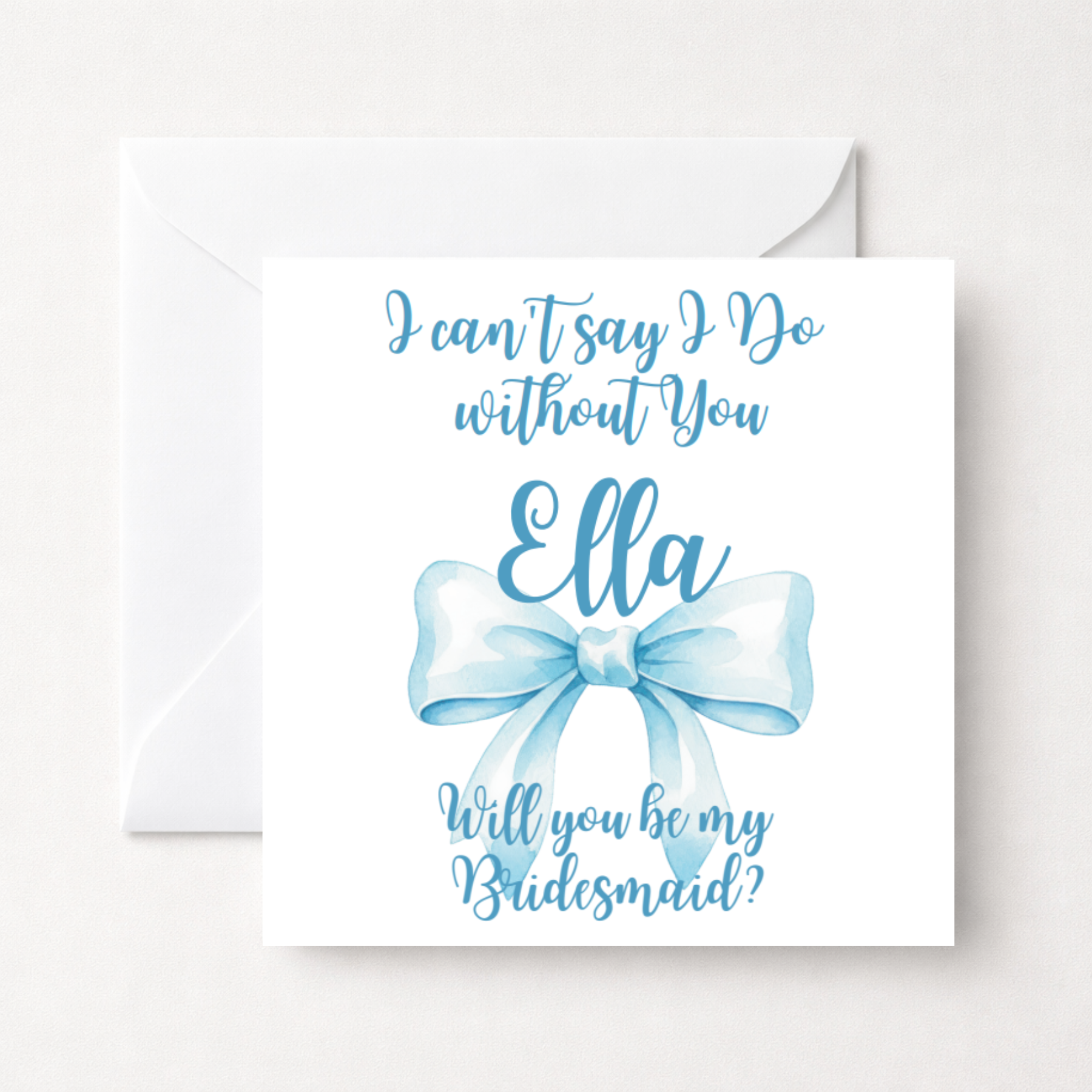 Personalised Bridesmaid Proposal Card – Blue Bow
