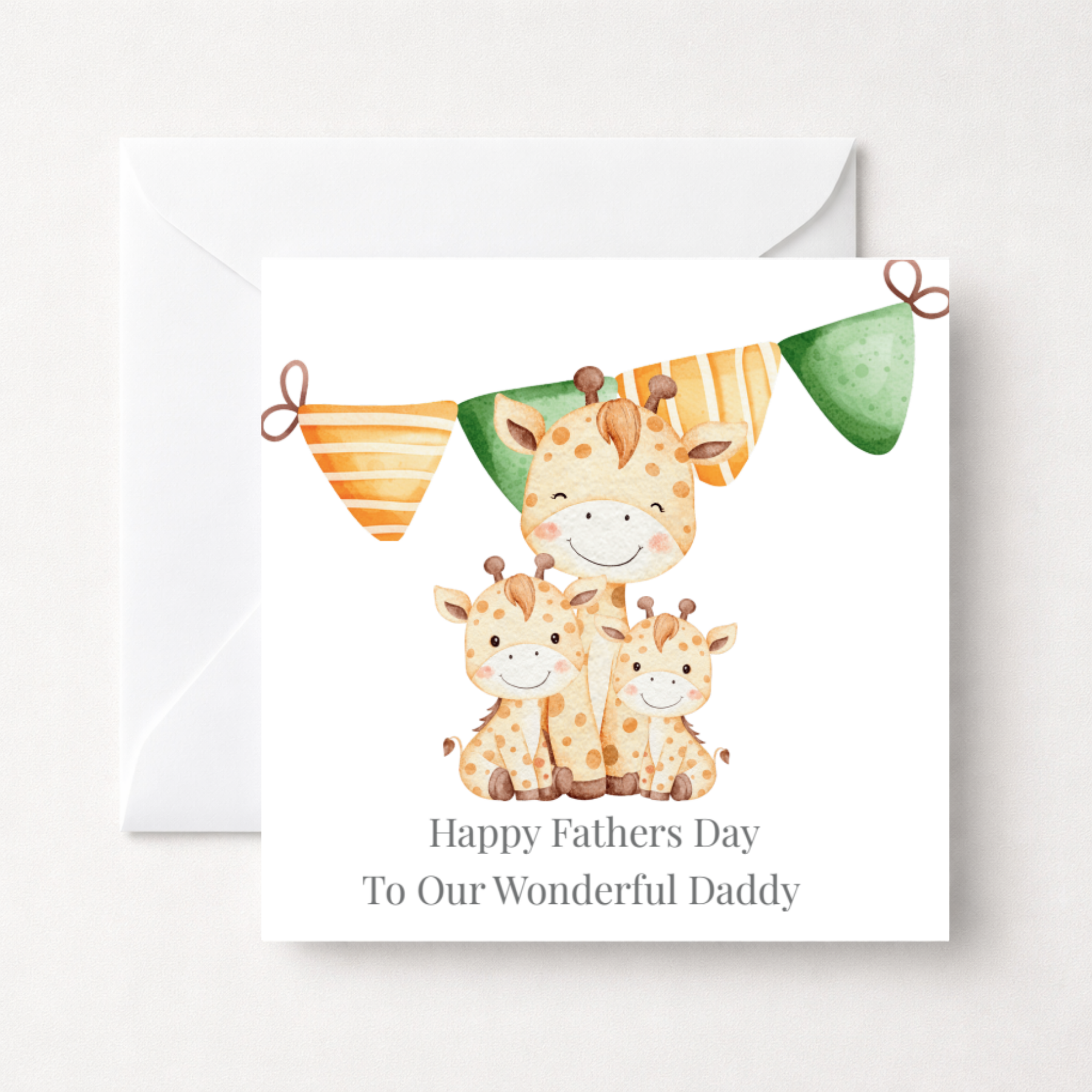 Personalised Giraffe Family Father's Day Card