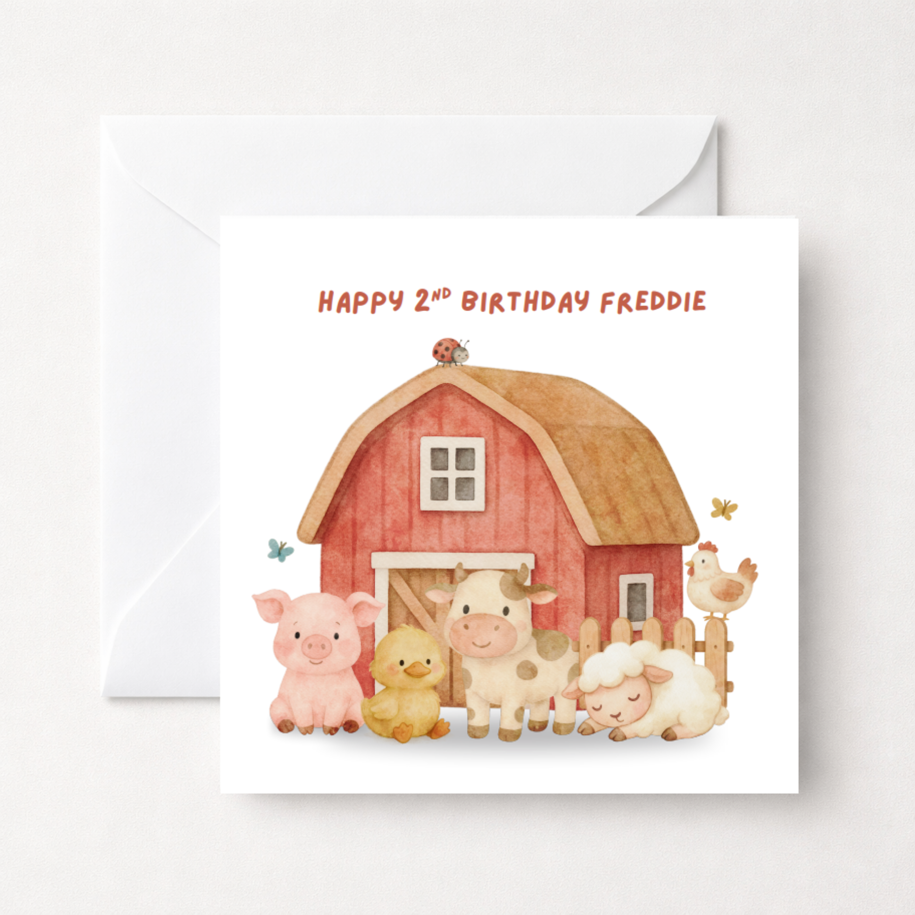 Personalised Farmyard Animals Birthday Card