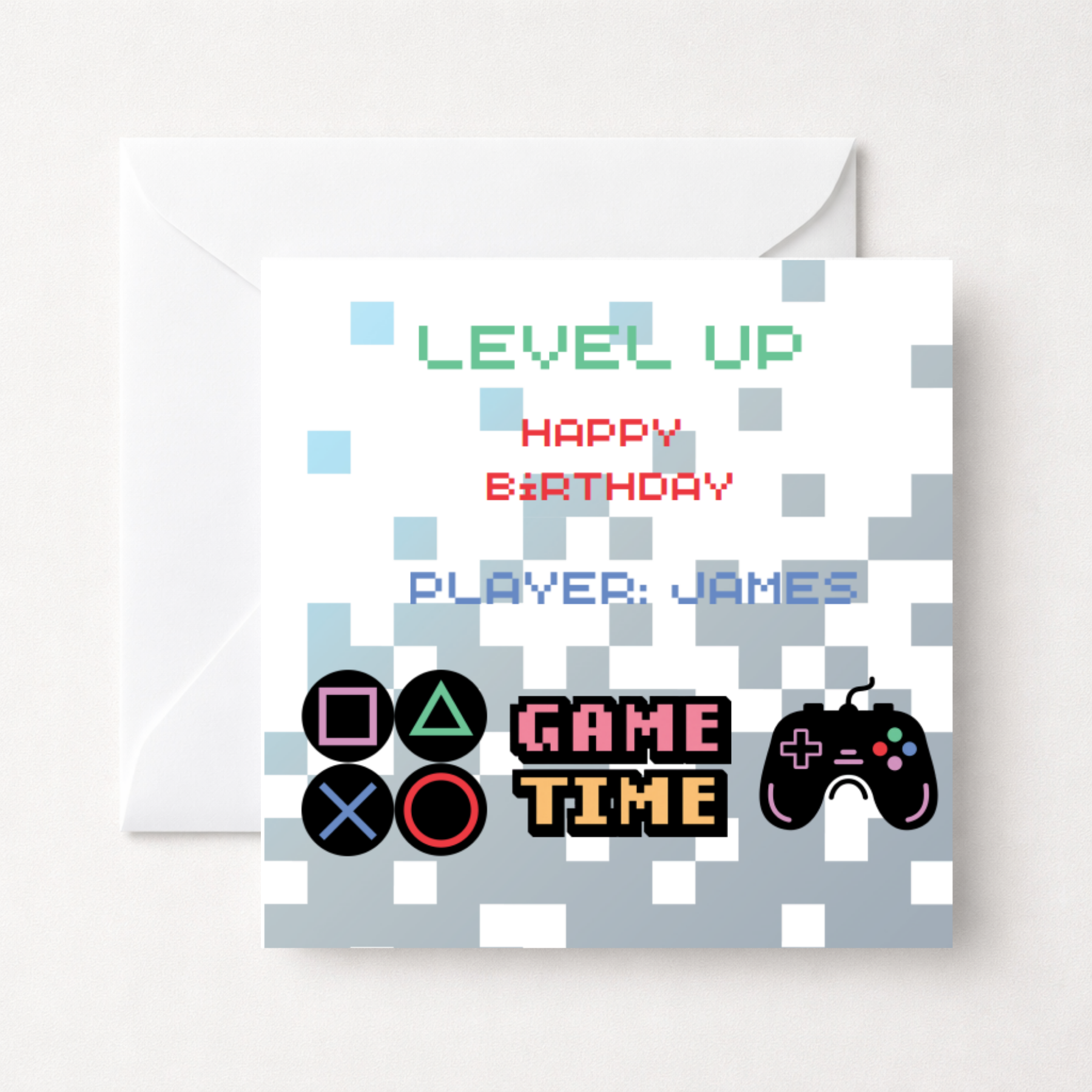 Personalised Level Up Gaming Birthday Card