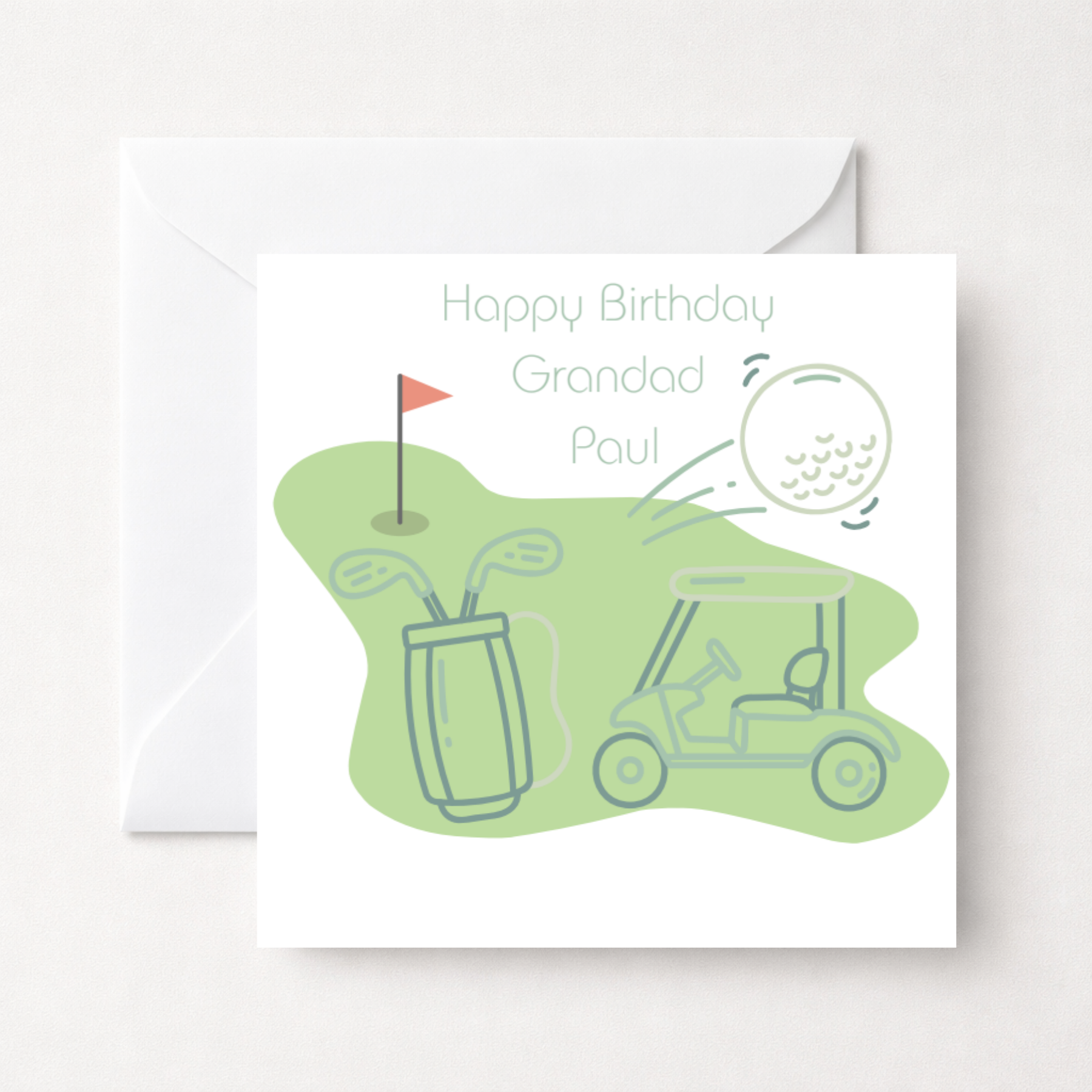 Personalised Golf Grandad Birthday Card