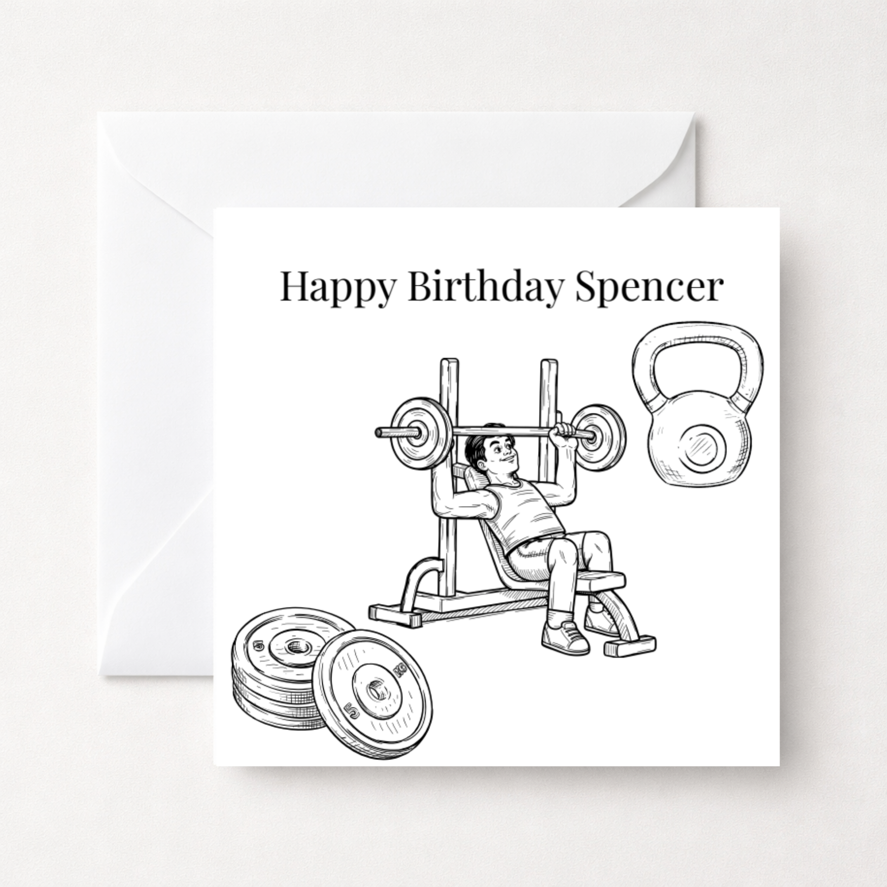 Personalised Weightlifting Gym Birthday Card