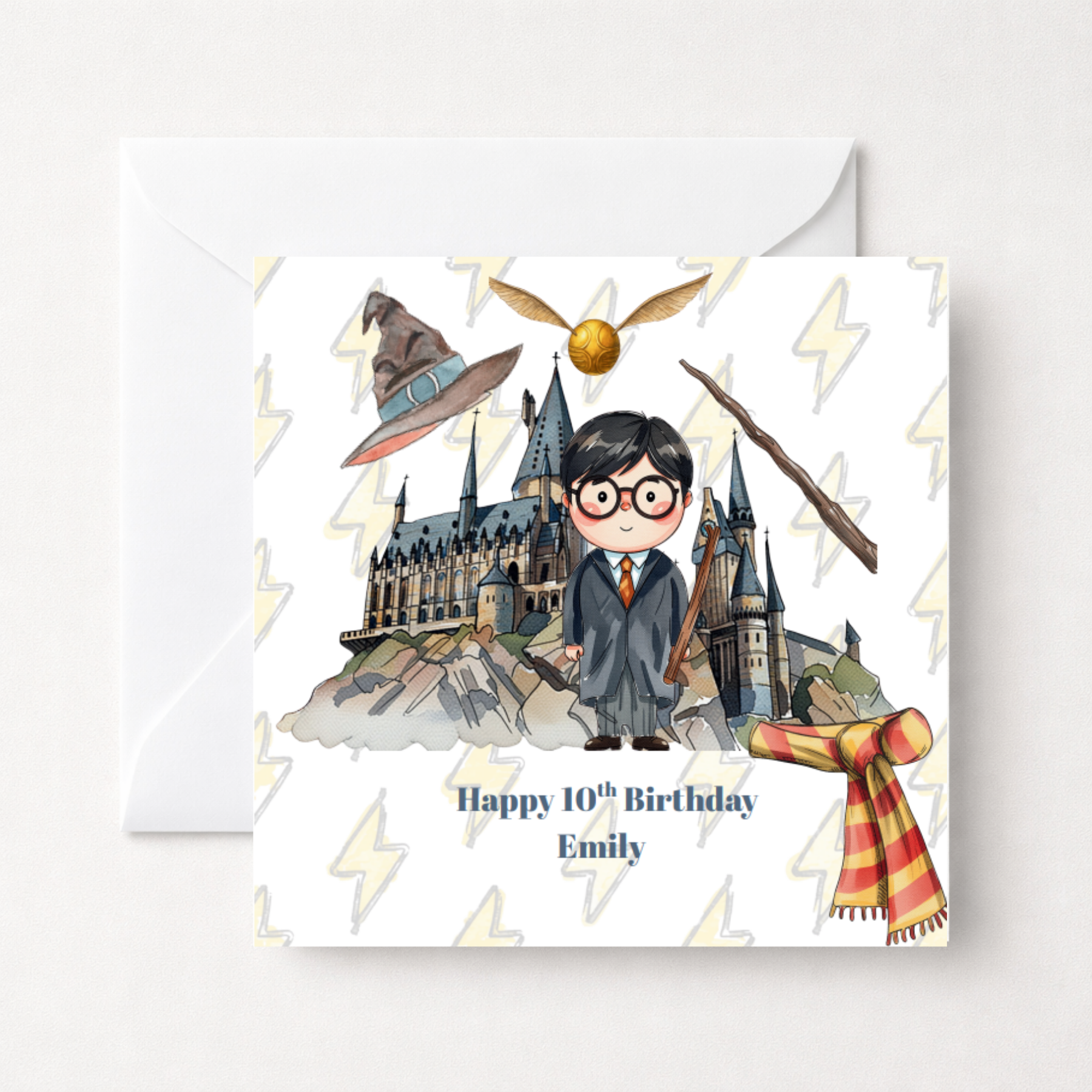 Personalised Wizard School Birthday Card