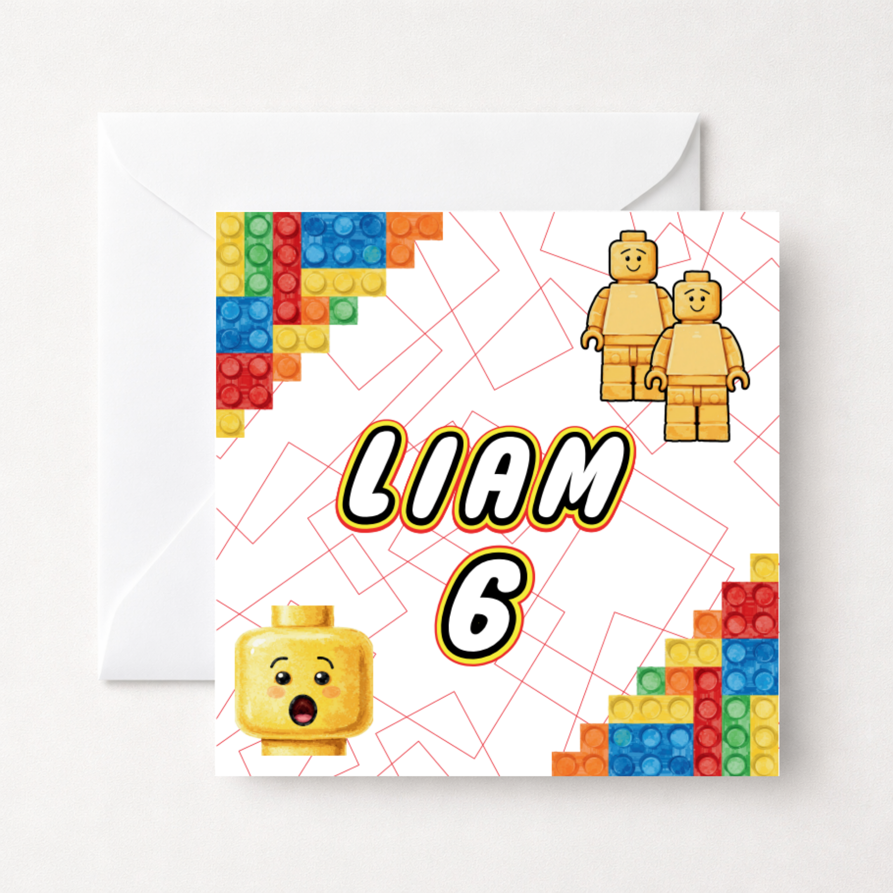 Personalised Building Bricks Mini Figure Birthday Card