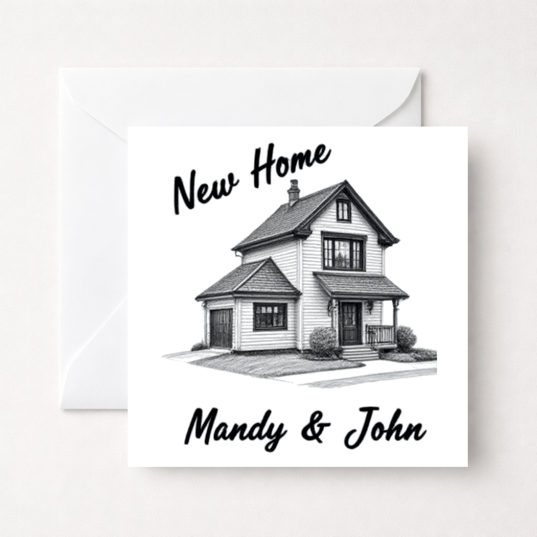 Personalised New Home House Sketch Card