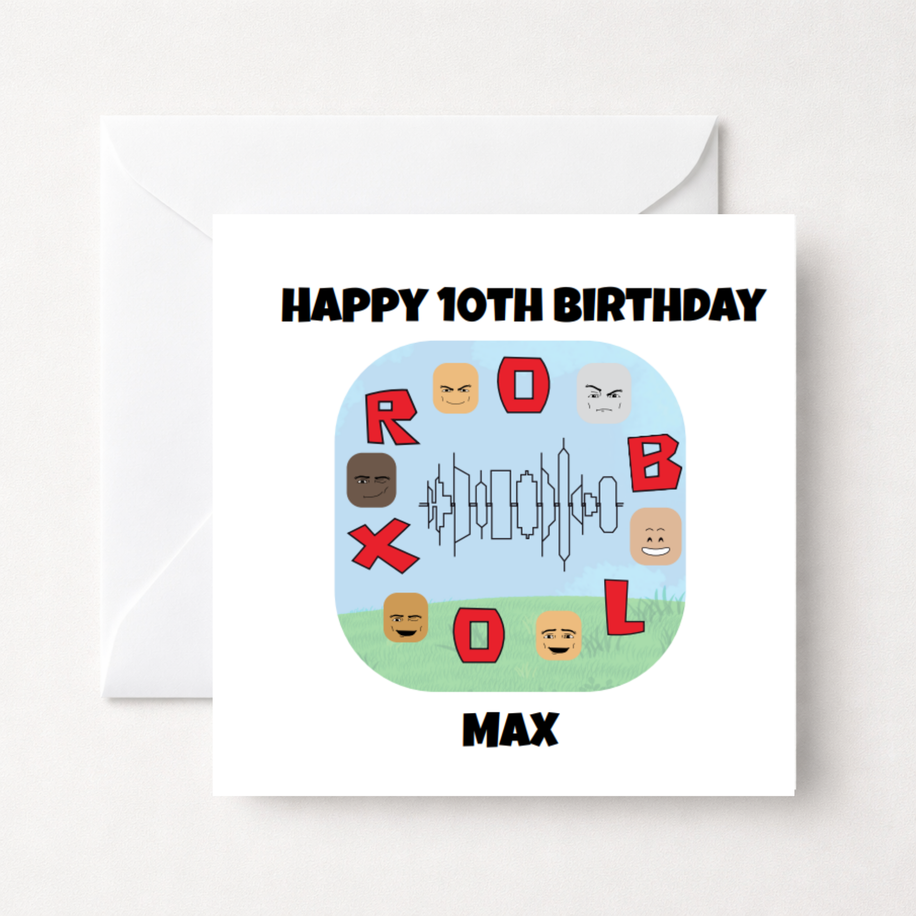 Personalised Block Gamer Birthday Card