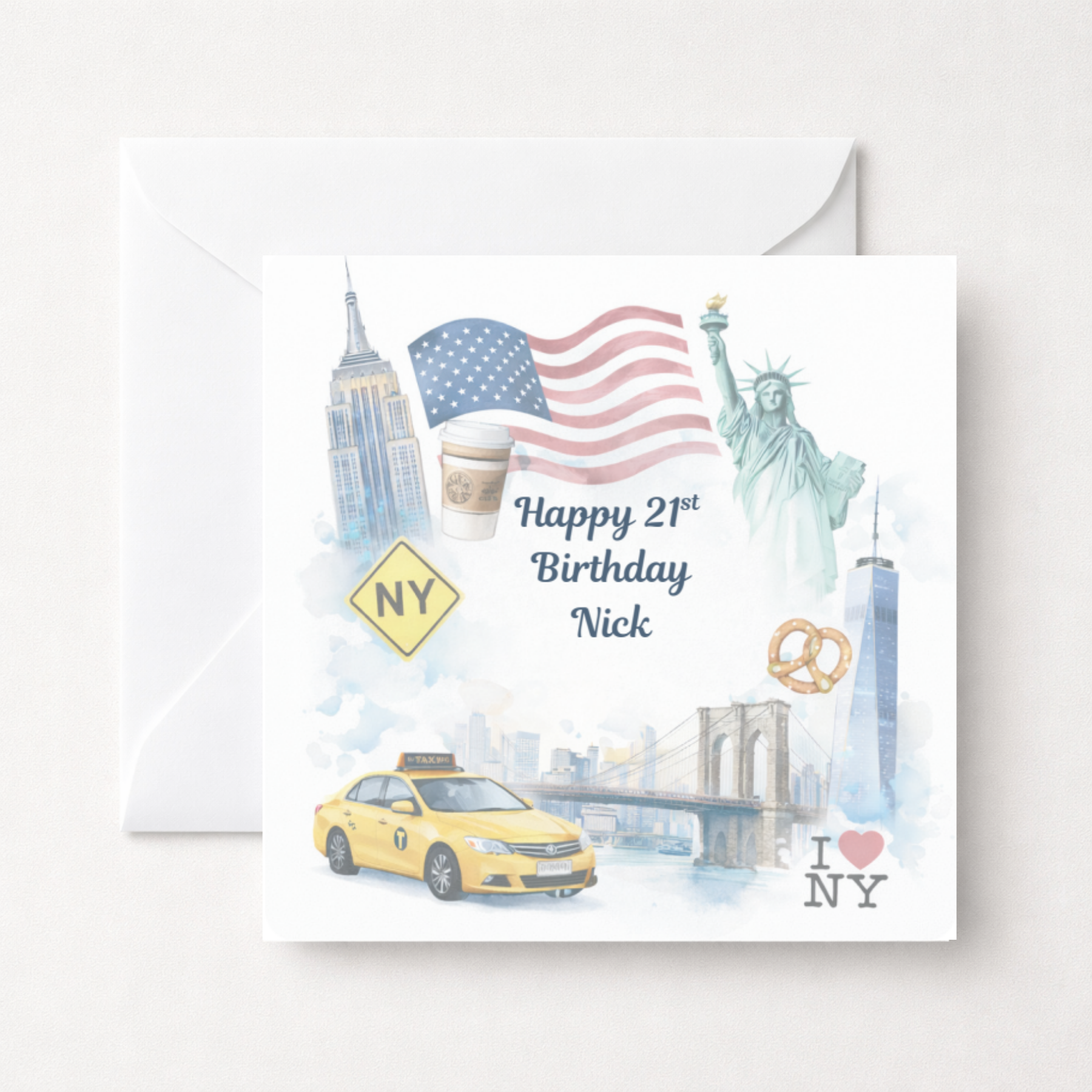 Personalised New York City Birthday Card