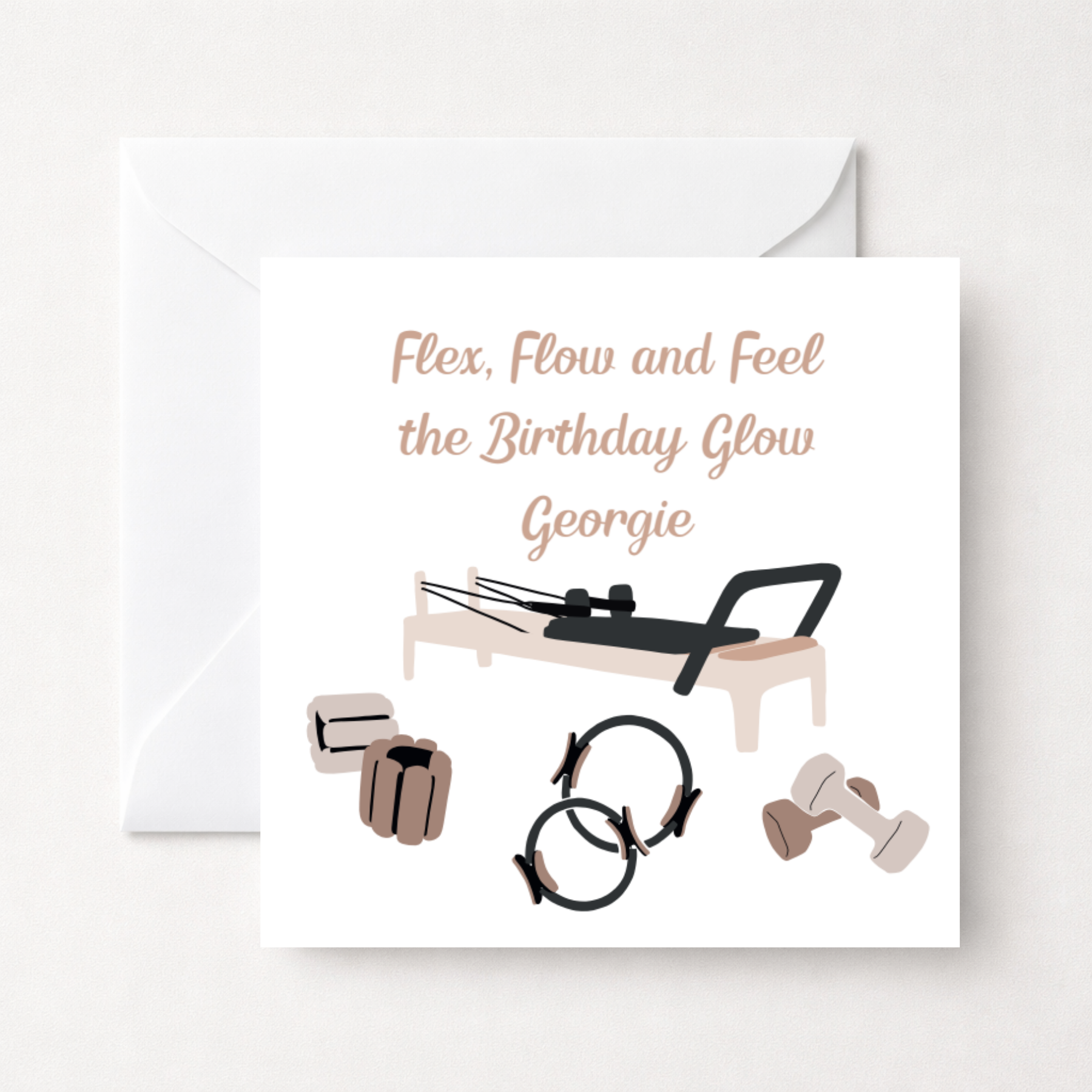 Personalised Reformer Pilates Birthday Card