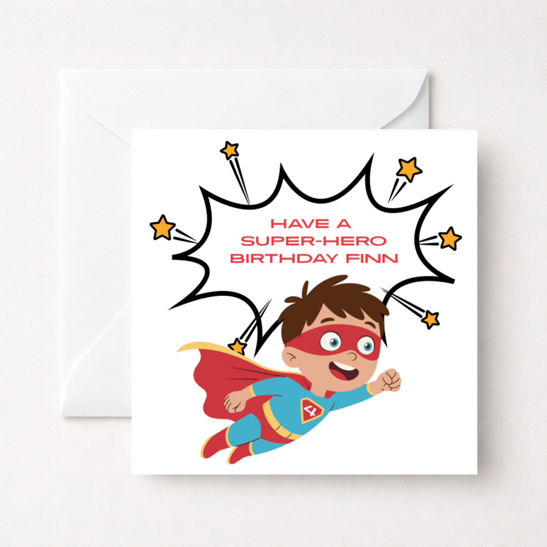 Personalised Superhero Kids Birthday Card