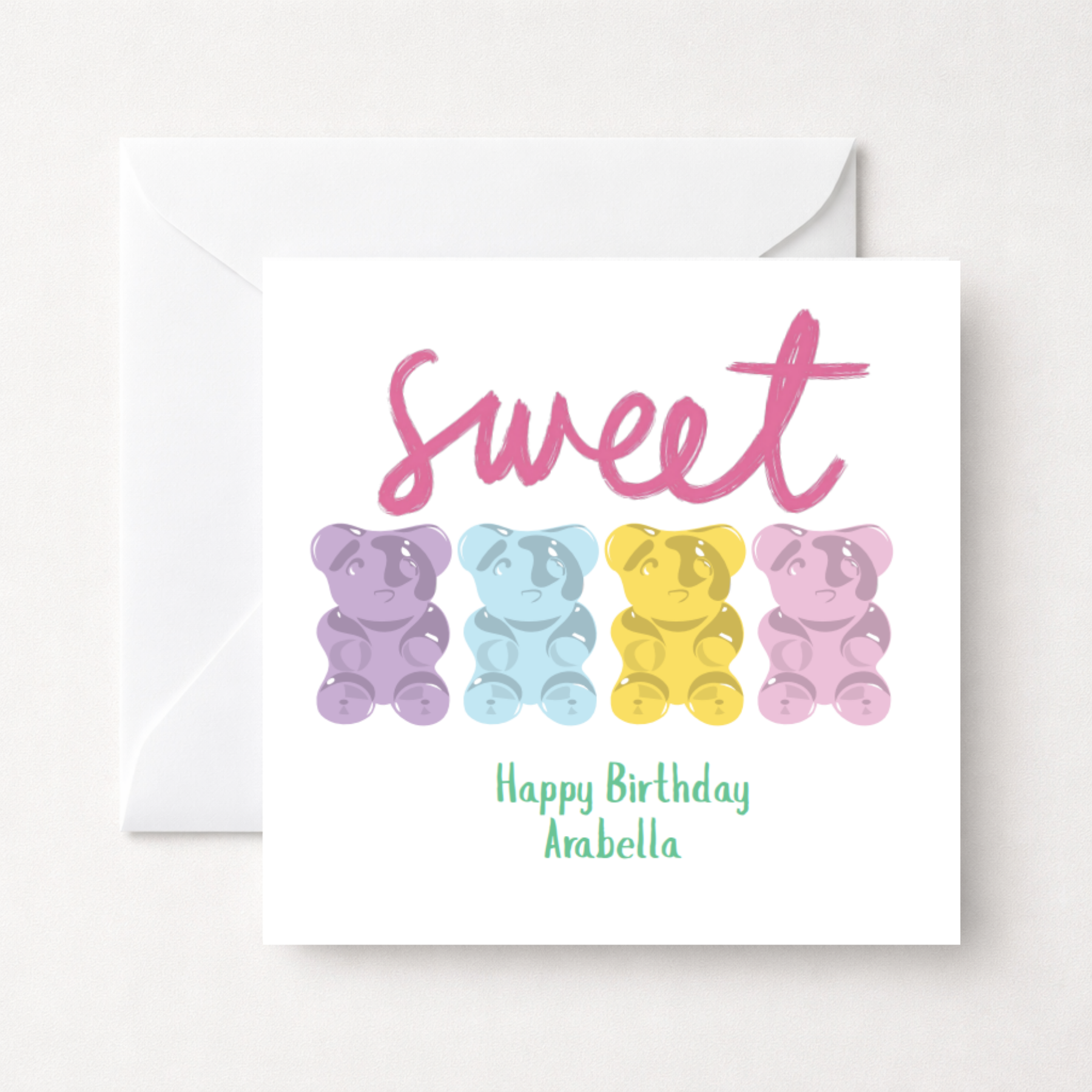 Personalised Sweet Gummy Bears Birthday Card