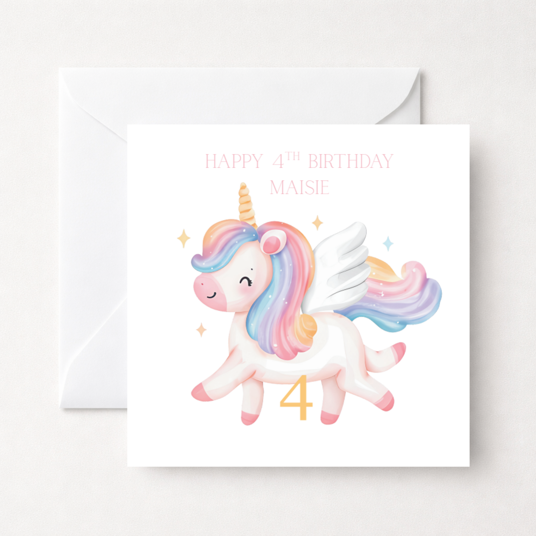 Personalised Rainbow Unicorn Birthday Card
