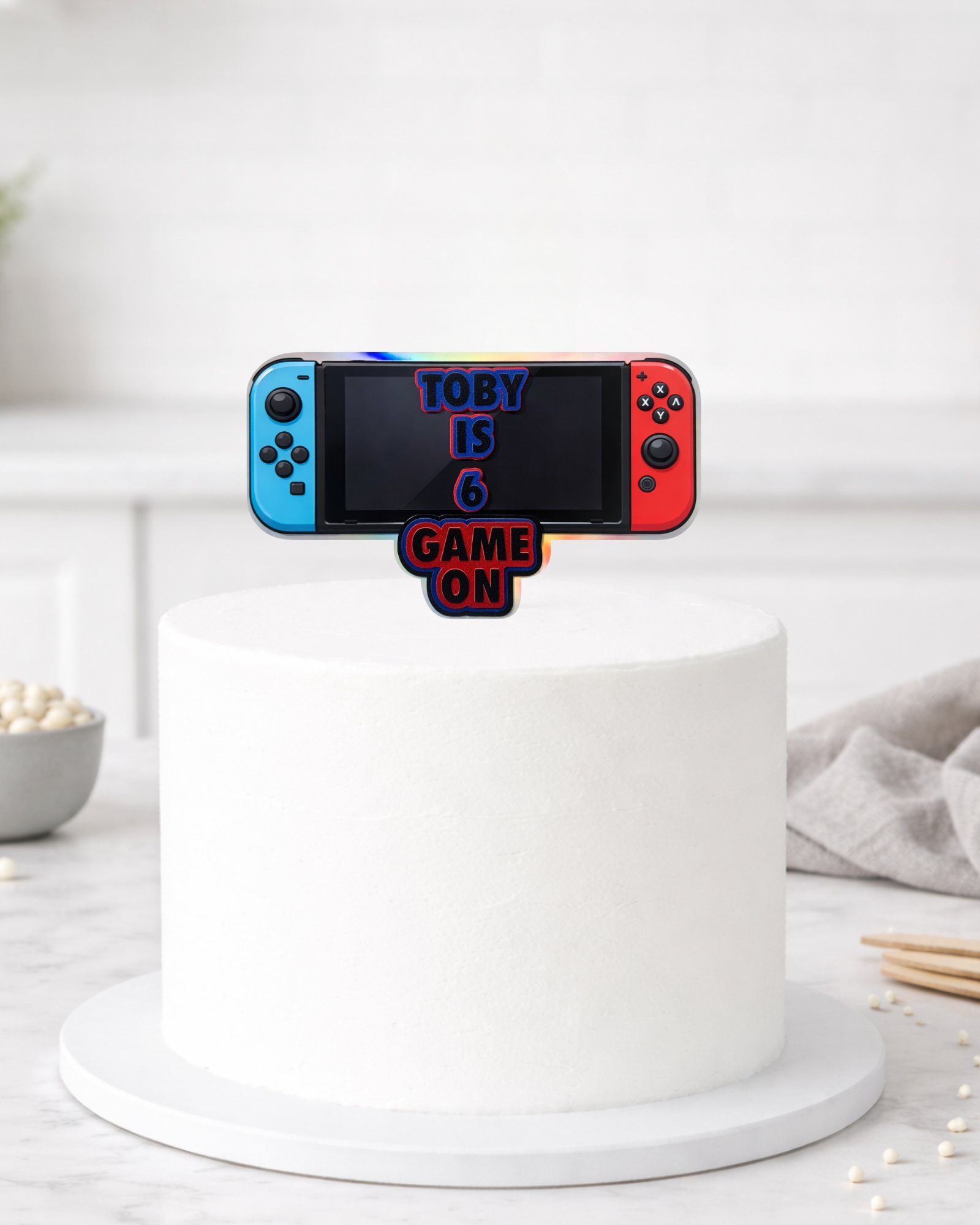 Personalised Gamer Console Game On Cake Topper
