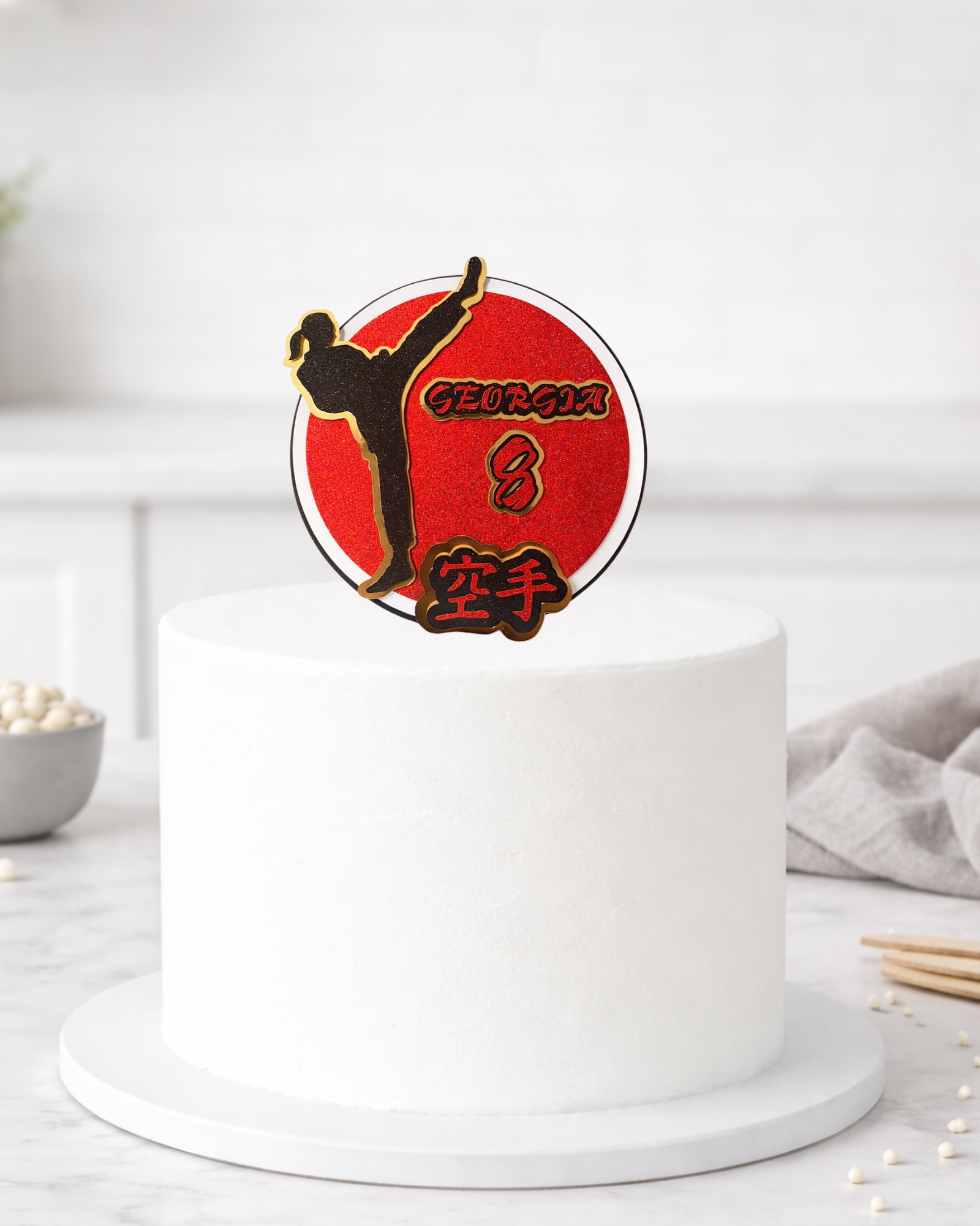 Personalised Karate Birthday Cake Topper