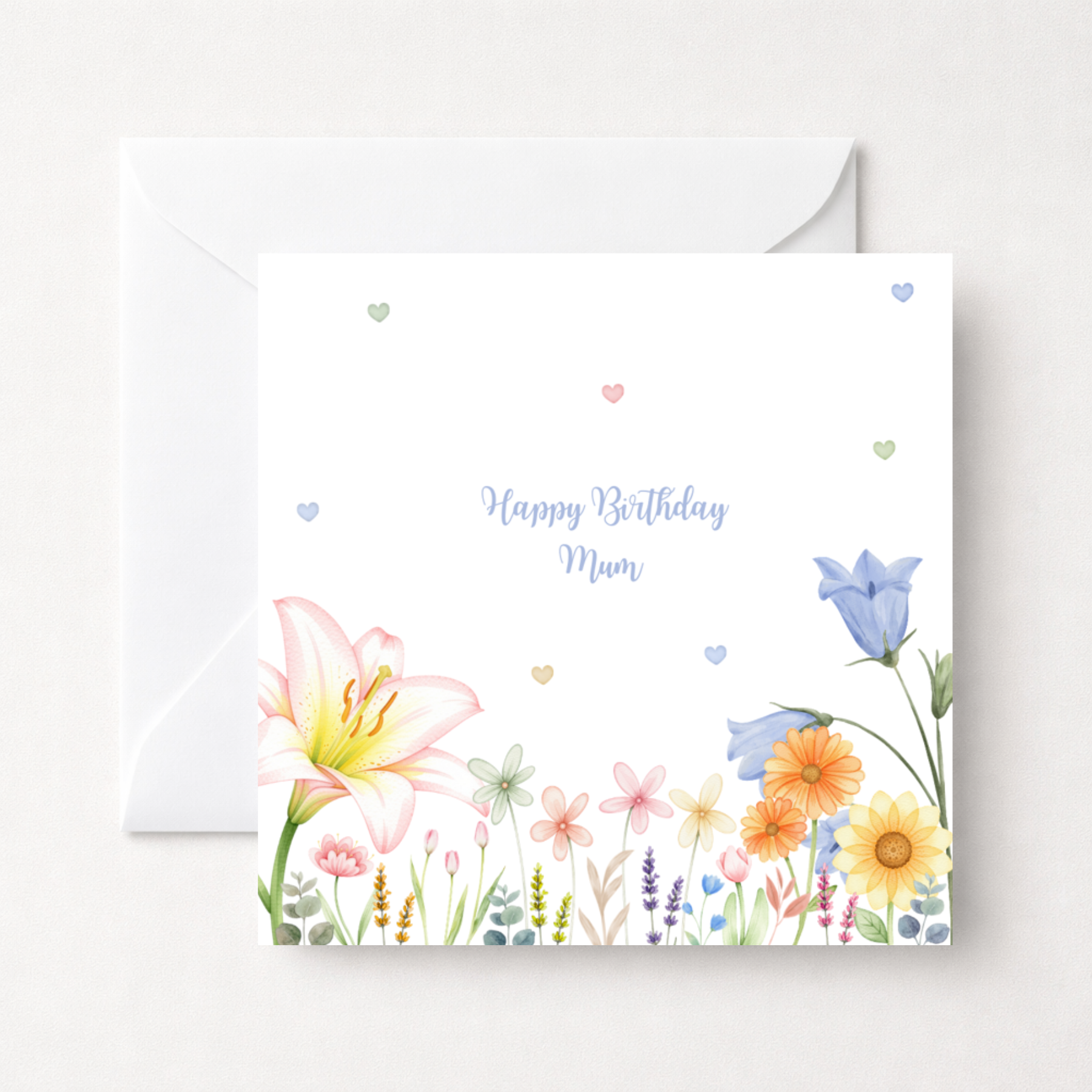 Personalised Wildflower Meadow Mum Birthday Card