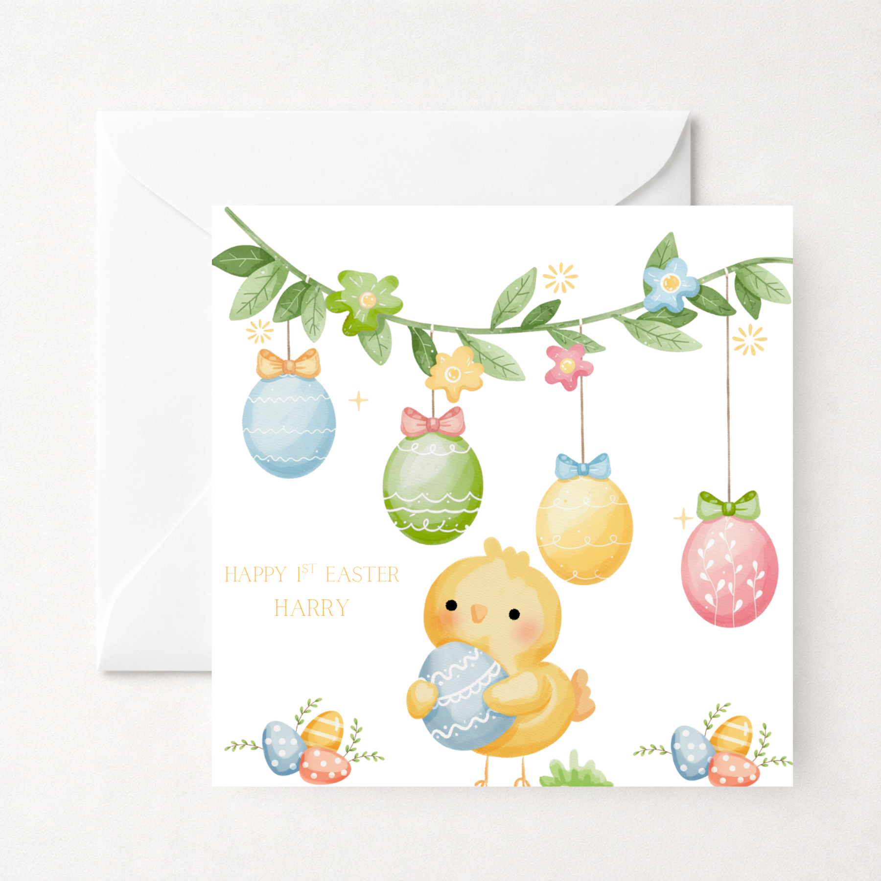 Personalised Baby's First Easter Chick Card