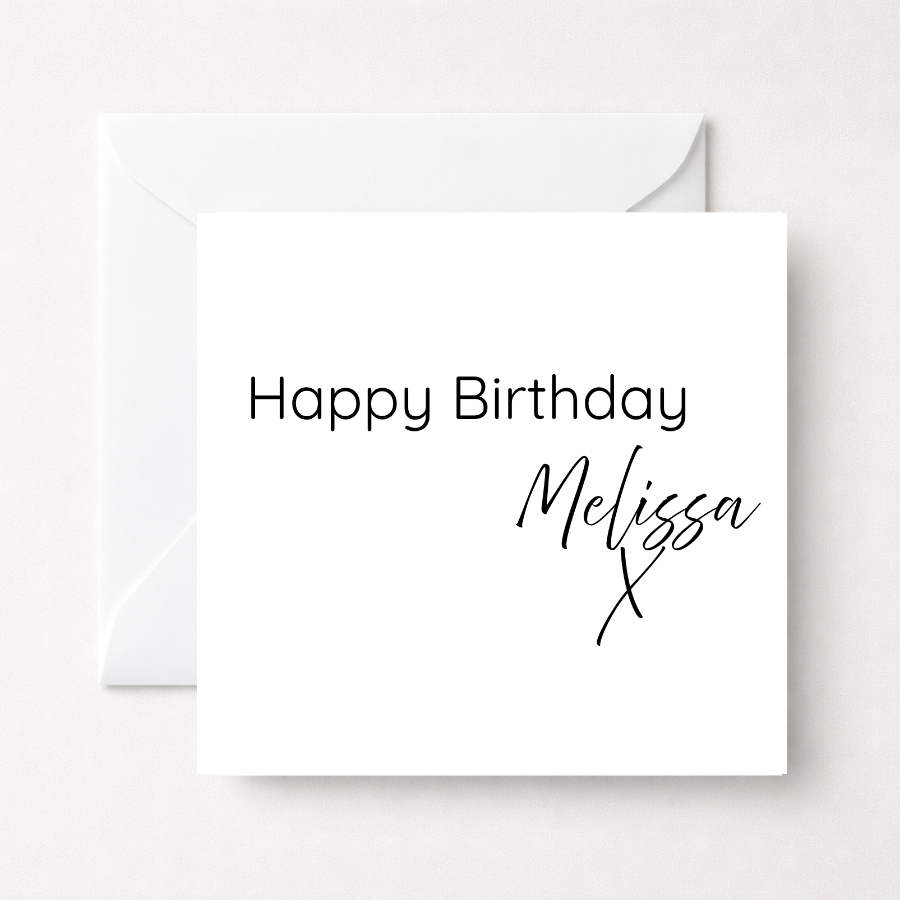 Personalised Minimalist Name Birthday Card