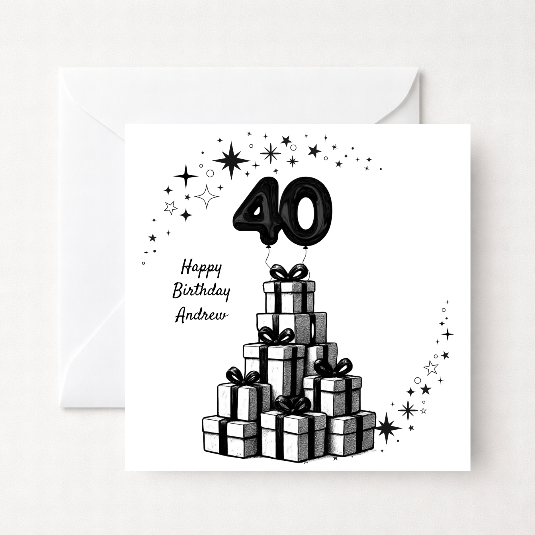 Personalised Balloon Age Gift Stack Birthday Card