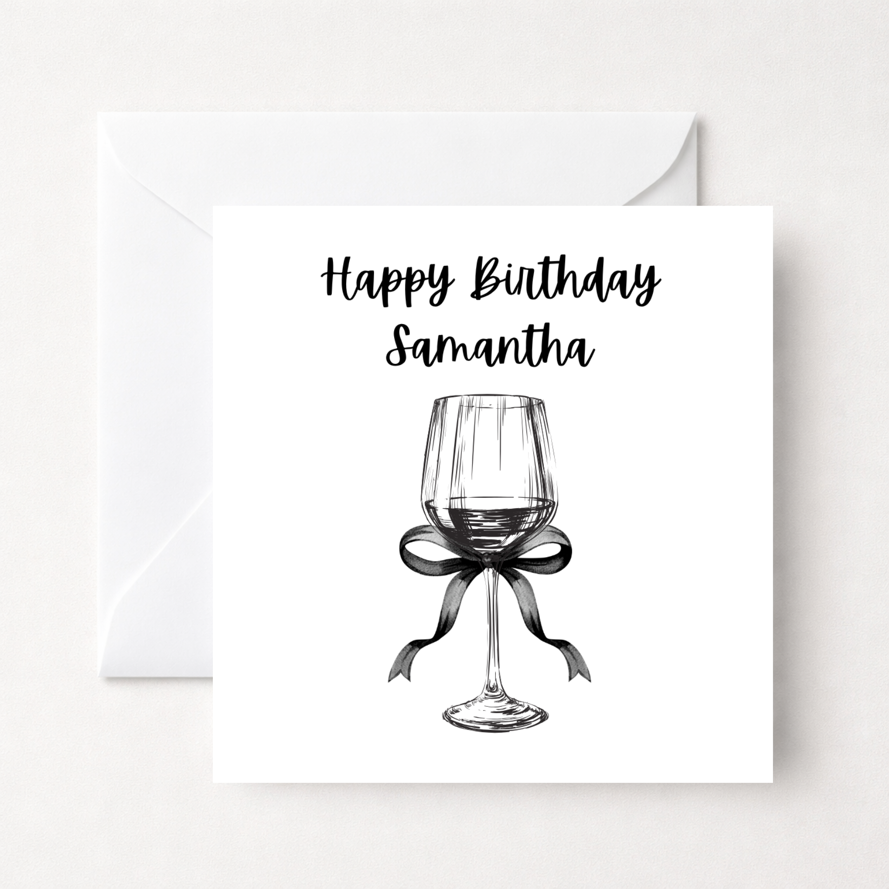 Personalised Wine Glass Birthday Card
