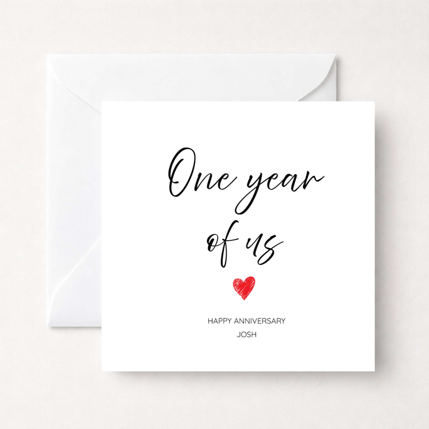 Personalised One Year Of Us Anniversary Card