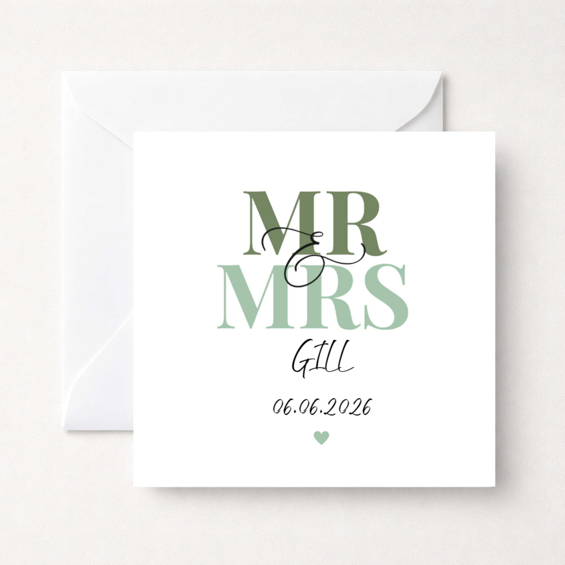 Personalised Mr & Mrs Wedding Card