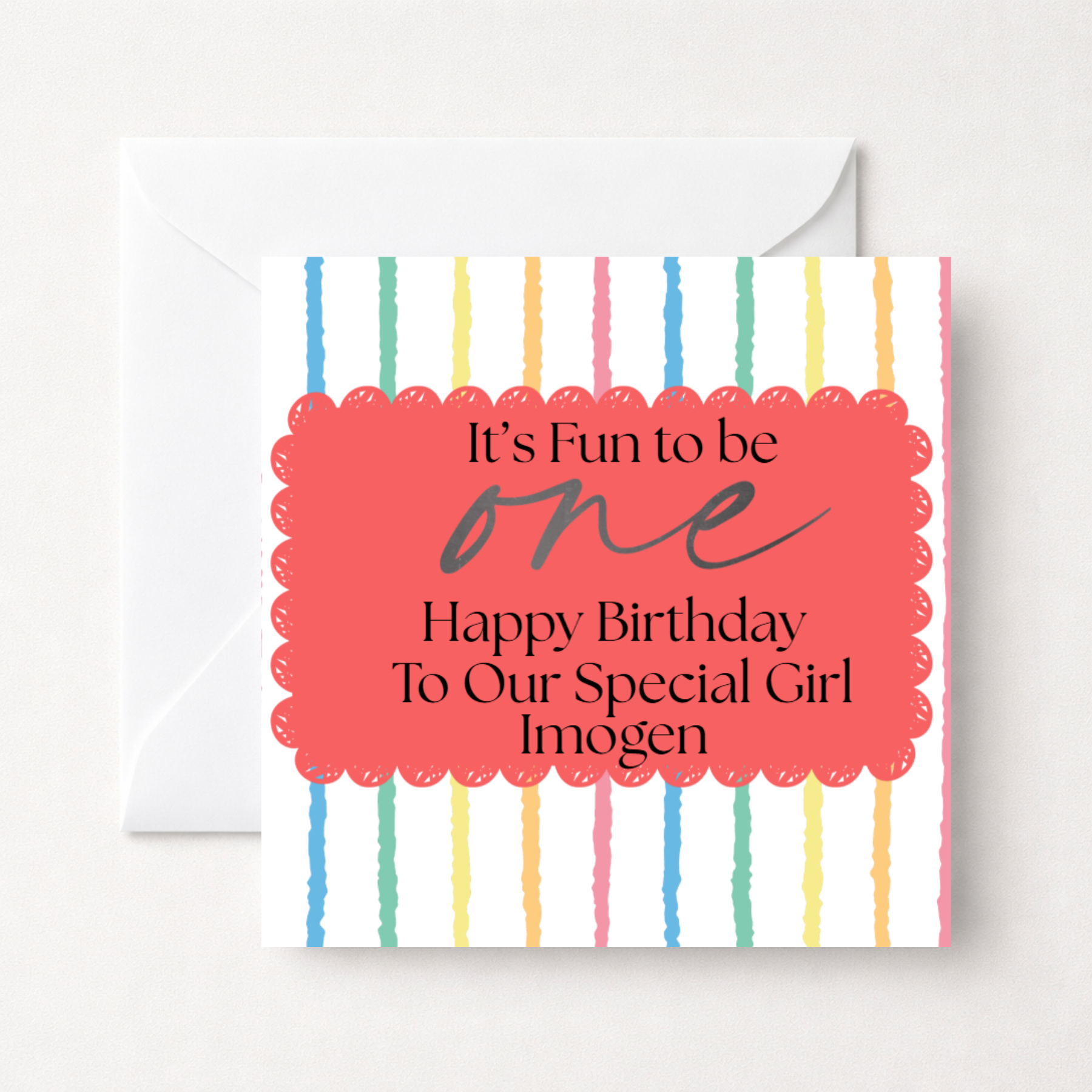 Personalised 'Its fun to be one' Birthday card