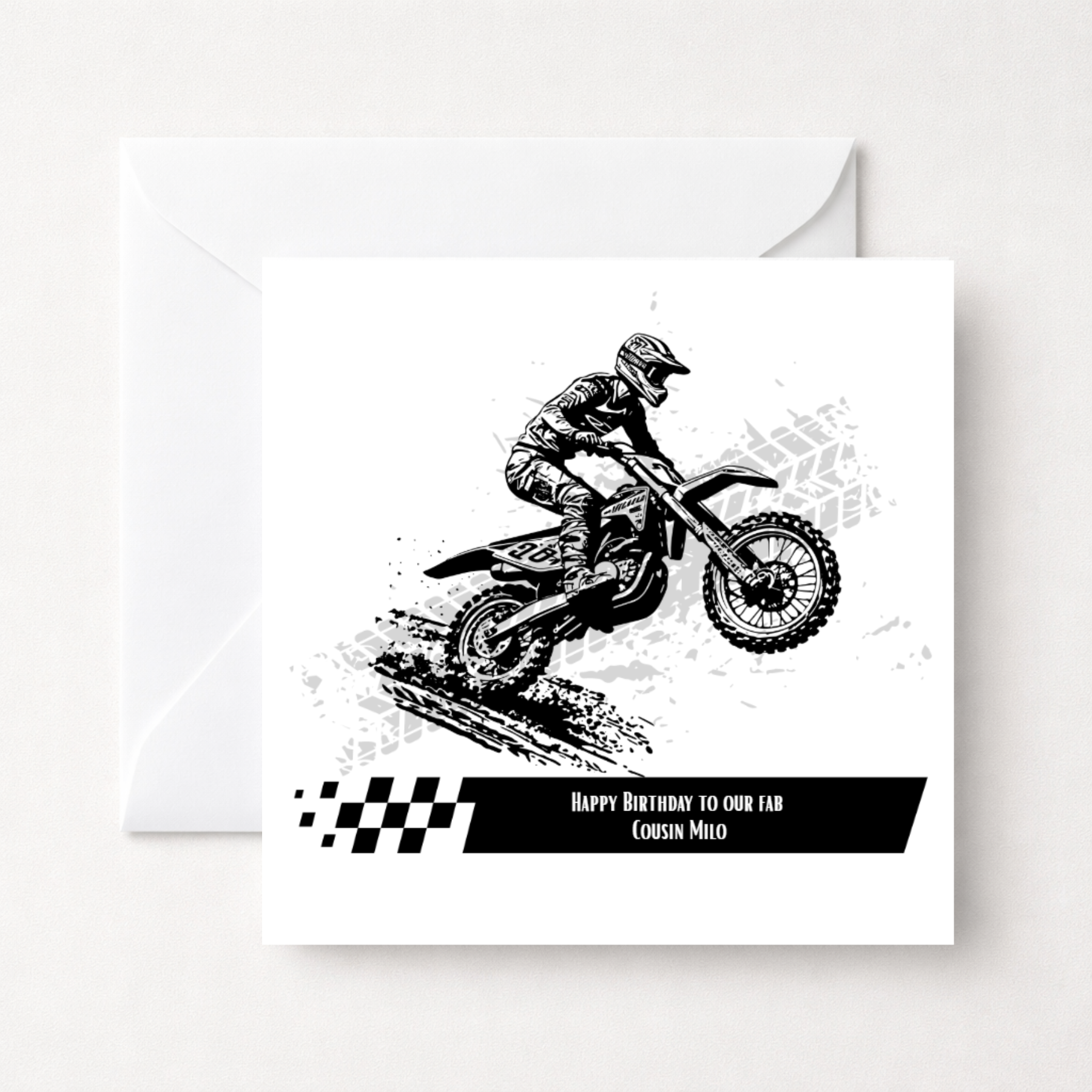 Personalised Motocross Birthday Card