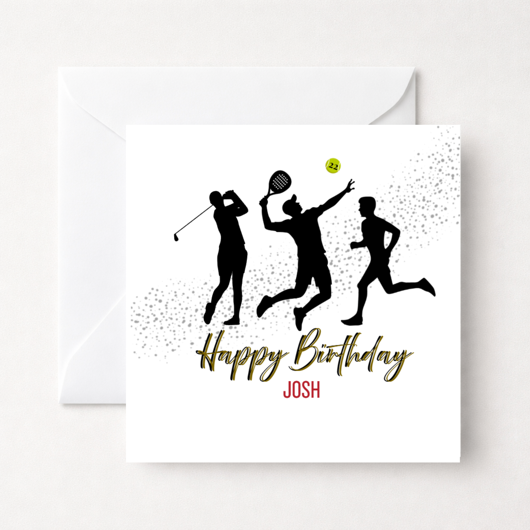 Personalised Padle, Golf, Running Birthday Card