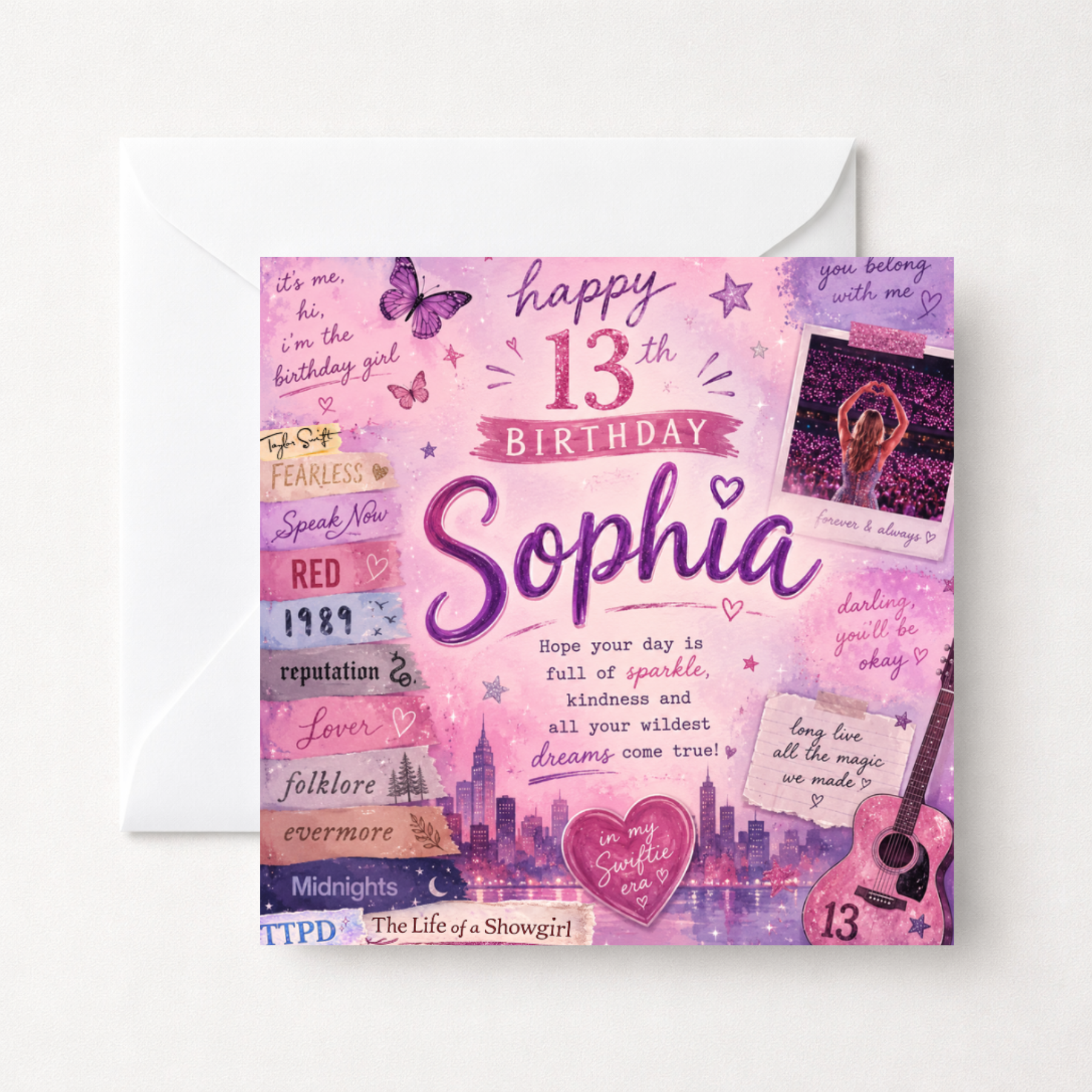 Personalised Swiftie Birthday Card